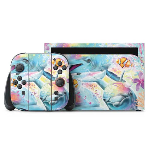 Pastel Dolphins by Sheena Pike Nintendo Skins